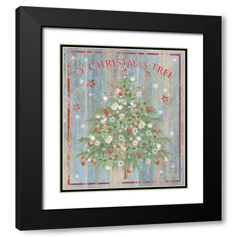O Christmas Tree Black Modern Wood Framed Art Print with Double Matting by P.S. Art Studios