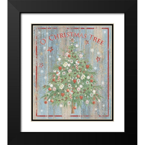 O Christmas Tree Black Modern Wood Framed Art Print with Double Matting by P.S. Art Studios