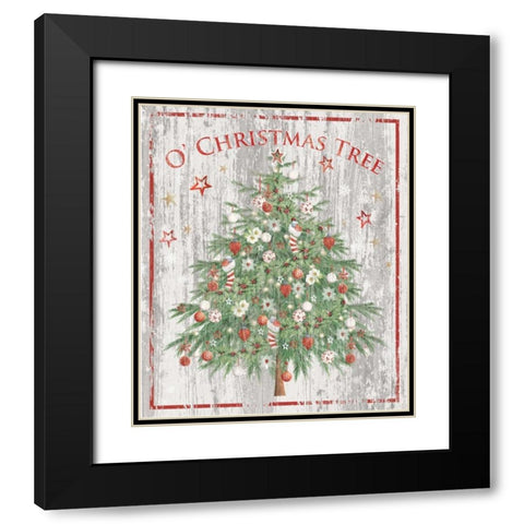 O Christmas Tree Black Modern Wood Framed Art Print with Double Matting by P.S. Art Studios