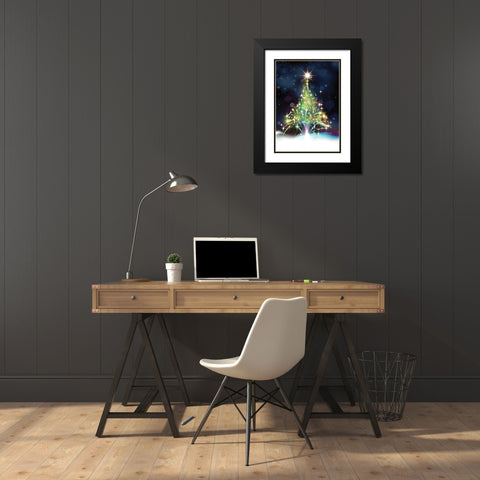 Oh Christmas Tree Black Modern Wood Framed Art Print with Double Matting by P.S. Art