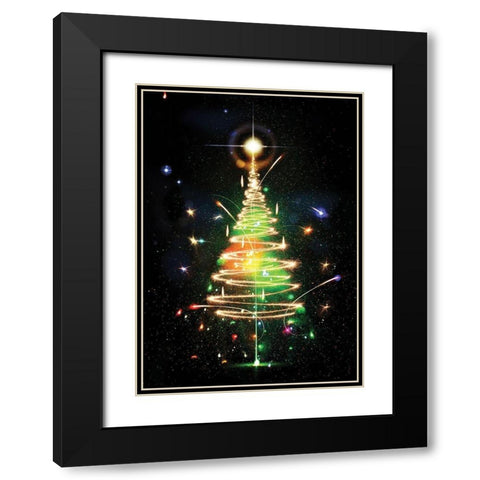 Oh Christmas Tree III Black Modern Wood Framed Art Print with Double Matting by P.S. Art