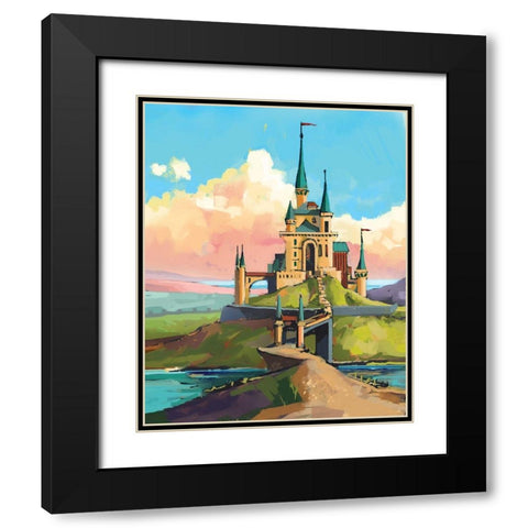 Castle Black Modern Wood Framed Art Print with Double Matting by P.S. Art