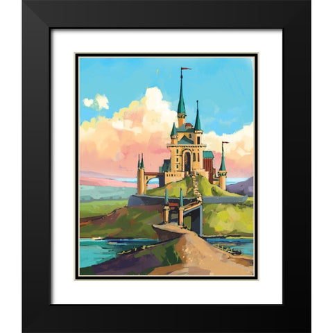 Castle Black Modern Wood Framed Art Print with Double Matting by P.S. Art