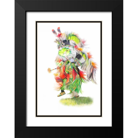 Native Pow Wow Dance Black Modern Wood Framed Art Print with Double Matting by Murdock, Ramona