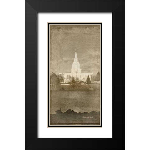 Idaho Falls Temple Black Modern Wood Framed Art Print with Double Matting by Murdock, Ramona