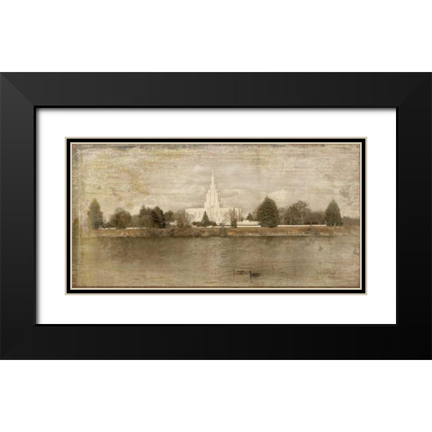 Idaho Falls Temple Landscape Black Modern Wood Framed Art Print with Double Matting by Murdock, Ramona