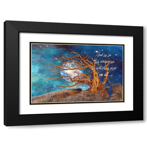 God in His Universe Black Modern Wood Framed Art Print with Double Matting by Murdock, Ramona