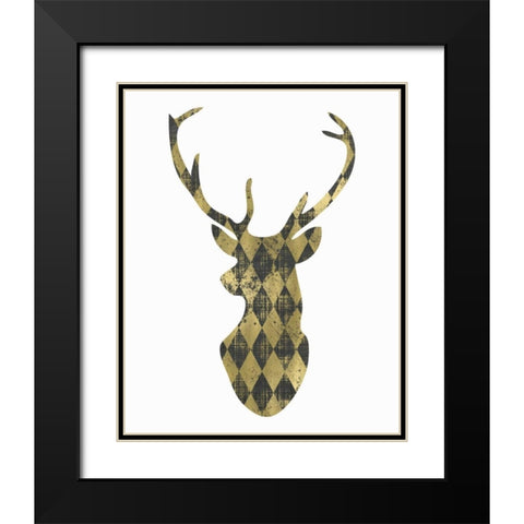 Diamond Deerhead Black Modern Wood Framed Art Print with Double Matting by Moss, Tara