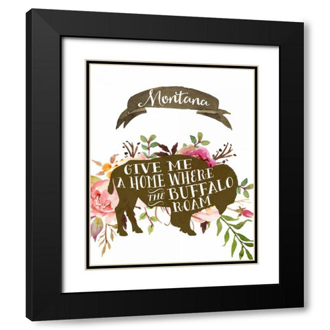Montana Buffalo Home Black Modern Wood Framed Art Print with Double Matting by Moss, Tara