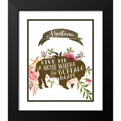 Montana Buffalo Home Black Modern Wood Framed Art Print with Double Matting by Moss, Tara