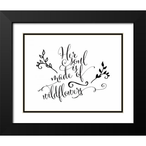 Her Soul is Made of Wildflowers Black Modern Wood Framed Art Print with Double Matting by Moss, Tara