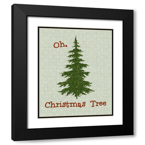 Oh Christmas Tree Black Modern Wood Framed Art Print with Double Matting by Moss, Tara