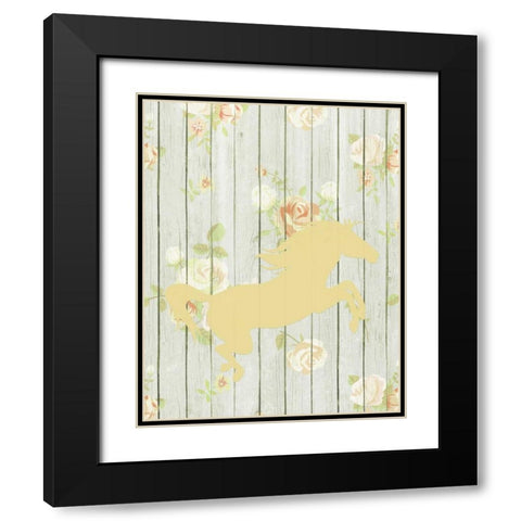Pale Yellow Horse Black Modern Wood Framed Art Print with Double Matting by Moss, Tara