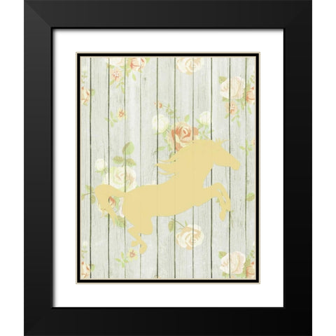 Pale Yellow Horse Black Modern Wood Framed Art Print with Double Matting by Moss, Tara