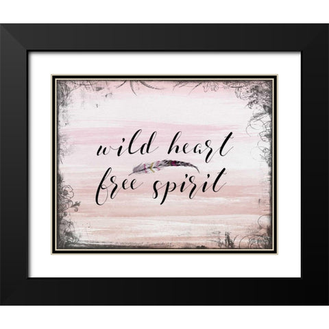 Wild Heart Free Spirit Black Modern Wood Framed Art Print with Double Matting by Moss, Tara