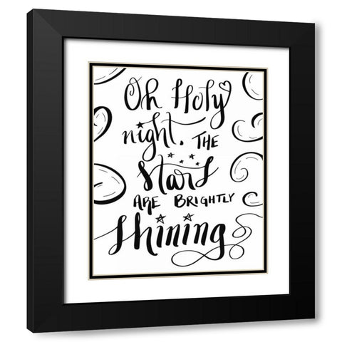 Oh Holy Night Black Modern Wood Framed Art Print with Double Matting by Moss, Tara