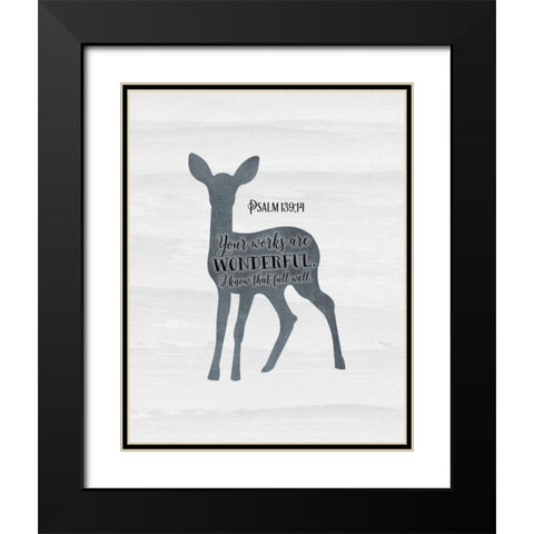 Psalm 139-14 Black Modern Wood Framed Art Print with Double Matting by Moss, Tara