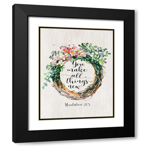 Revelation 21-5 Black Modern Wood Framed Art Print with Double Matting by Moss, Tara