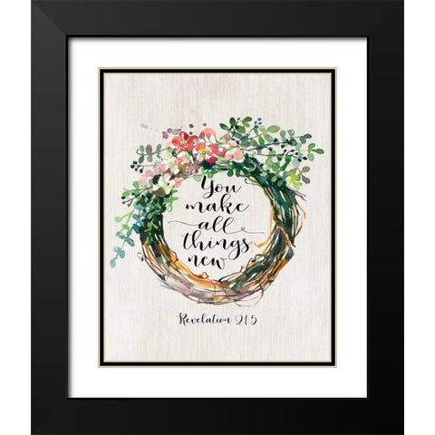 Revelation 21-5 Black Modern Wood Framed Art Print with Double Matting by Moss, Tara