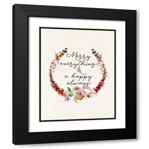 Merry Everything Black Modern Wood Framed Art Print with Double Matting by Moss, Tara