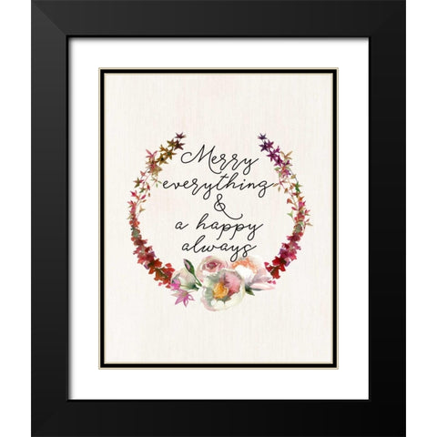 Merry Everything Black Modern Wood Framed Art Print with Double Matting by Moss, Tara