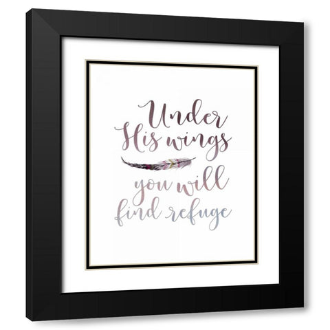 Under His Wings Black Modern Wood Framed Art Print with Double Matting by Moss, Tara