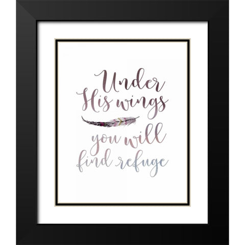 Under His Wings Black Modern Wood Framed Art Print with Double Matting by Moss, Tara