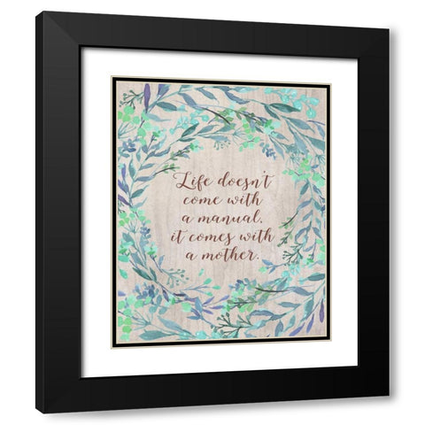Mom Manual Black Modern Wood Framed Art Print with Double Matting by Moss, Tara