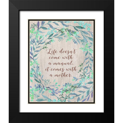 Mom Manual Black Modern Wood Framed Art Print with Double Matting by Moss, Tara