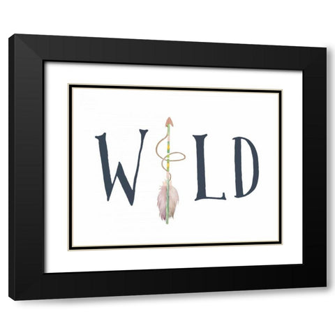 Navy and Pink Wild Arrow Black Modern Wood Framed Art Print with Double Matting by Moss, Tara