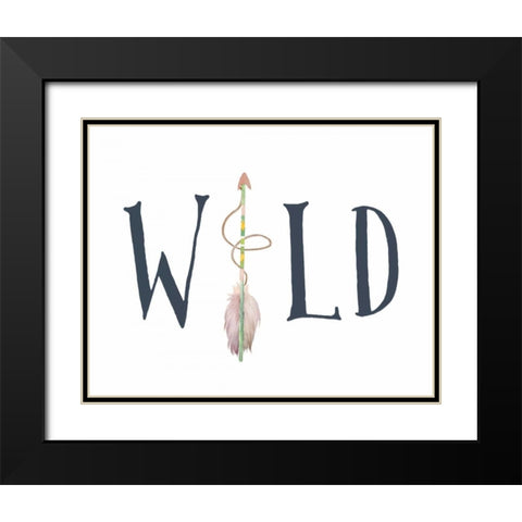 Navy and Pink Wild Arrow Black Modern Wood Framed Art Print with Double Matting by Moss, Tara