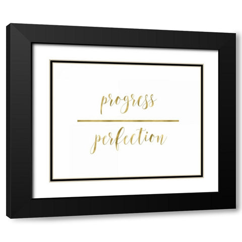 Progress Over Perfection Black Modern Wood Framed Art Print with Double Matting by Moss, Tara
