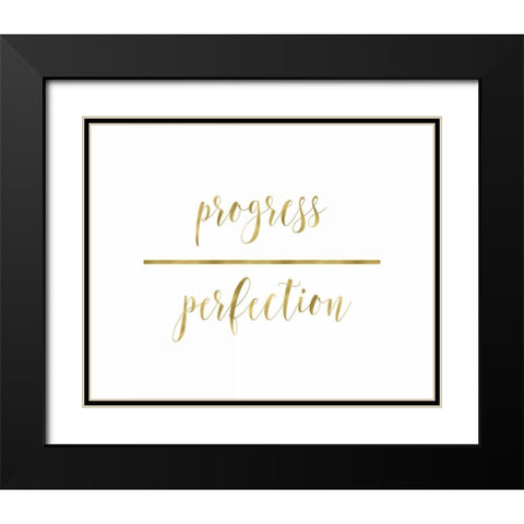 Progress Over Perfection Black Modern Wood Framed Art Print with Double Matting by Moss, Tara