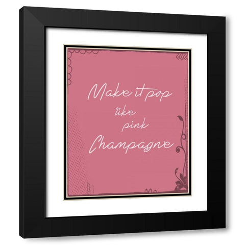 Pink Champagne Black Modern Wood Framed Art Print with Double Matting by Moss, Tara