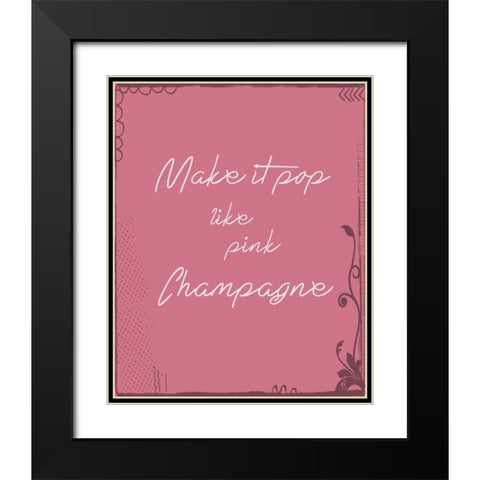 Pink Champagne Black Modern Wood Framed Art Print with Double Matting by Moss, Tara