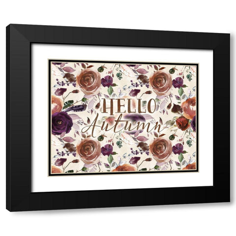 Hello Autumn Black Modern Wood Framed Art Print with Double Matting by Moss, Tara