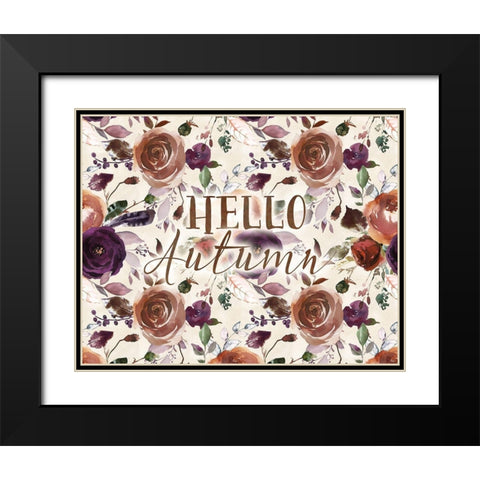 Hello Autumn Black Modern Wood Framed Art Print with Double Matting by Moss, Tara