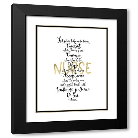 Nurse Prayer Black Modern Wood Framed Art Print with Double Matting by Moss, Tara