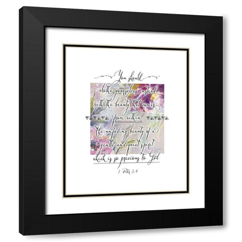 1 Peter 3-4 Black Modern Wood Framed Art Print with Double Matting by Moss, Tara