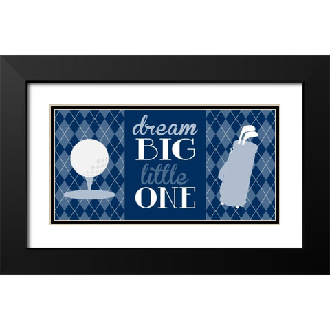 Golf Dream Big Black Modern Wood Framed Art Print with Double Matting by Robinson, Tamara