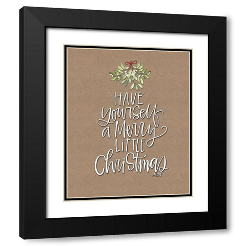 Merry Little Christmas Craft Black Modern Wood Framed Art Print with Double Matting by Wieners, Valerie