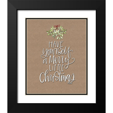 Merry Little Christmas Craft Black Modern Wood Framed Art Print with Double Matting by Wieners, Valerie