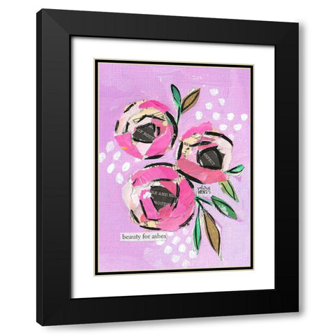 Floral Collage III Black Modern Wood Framed Art Print with Double Matting by Wieners, Valerie