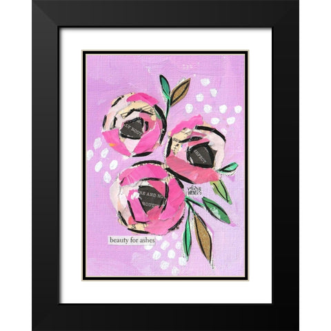 Floral Collage III Black Modern Wood Framed Art Print with Double Matting by Wieners, Valerie