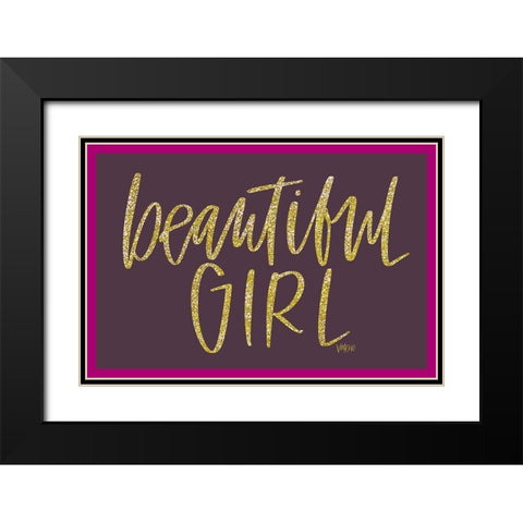 Beautiful Girl Black Modern Wood Framed Art Print with Double Matting by Wieners, Valerie