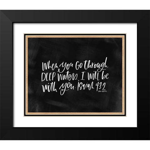 Deep Waters Black Modern Wood Framed Art Print with Double Matting by Wieners, Valerie