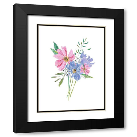 Pastel Floral Black Modern Wood Framed Art Print with Double Matting by Wieners, Valerie