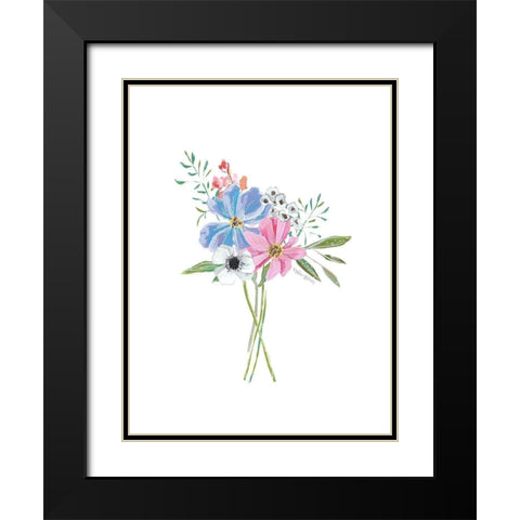 Pastel Floral II Black Modern Wood Framed Art Print with Double Matting by Wieners, Valerie
