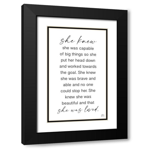 She Knew Black Modern Wood Framed Art Print with Double Matting by Wieners, Valerie