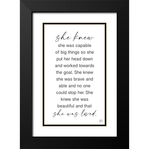 She Knew Black Modern Wood Framed Art Print with Double Matting by Wieners, Valerie